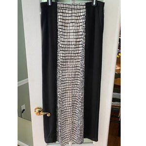 BCBG MaxAzria Snake Print Slit Front Maxi Skirt w/ Mini Skirt Inlay